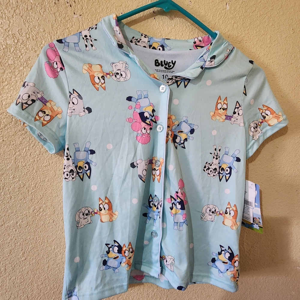Blue Pajama Top New